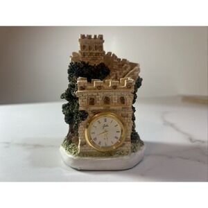 Elegance Quartz Castle Clock Figurine Tabletop Decor Medieval Style Made China